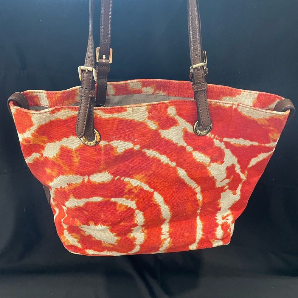Michael Kors Vibrant Orange Tie-Dye Tote Bag - Picture 3 of 12